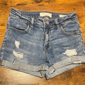 PacSun Denim Ripped “super Stretch Shortie” Jean Shorts